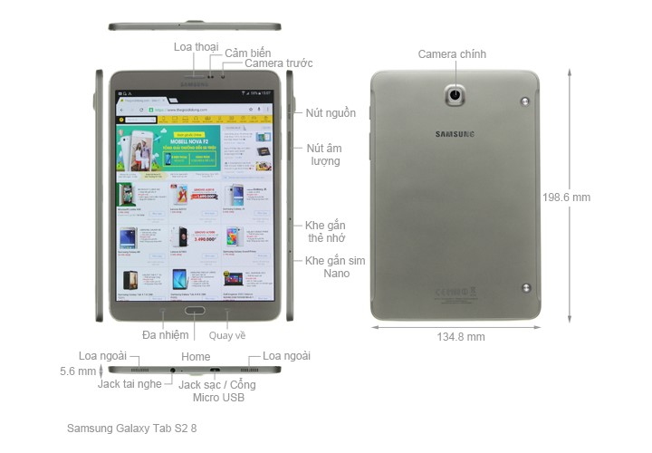 Máy tính bảng Samsung Tab S2 8 inch